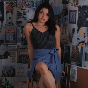 Black & white striped cropped tank top